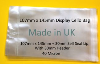 107 x 145mm Display Cello Bag