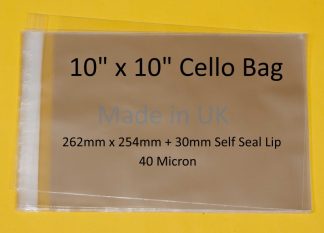 10 x 10 Cello Bags - 262mmx254mm