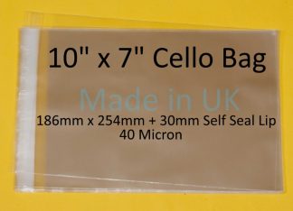 10 x 7 Cello Bags - 186mmx254mm