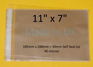 11 X 7 Cello Bag - 185mm X 288mm