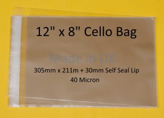 12 x 8 Cello Bags - 305mmx211mm