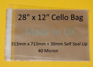 28 X 12 Cello Bag -313mm X 713mm