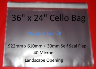 36 X 24 Landscape Cello Bags