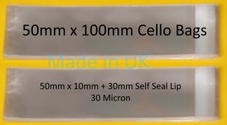 50mm x 100mm Cello Bags