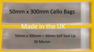 50mm x 300mm Cello Bags