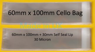 60mm x 100mm Cello Bags