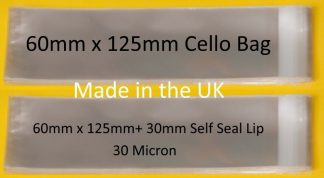 60mm x 125mm Cello Bags