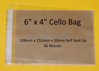 6 x 4 Cello Bags - 108mm x 152mm