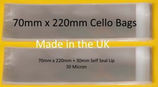 70mm x 220mm Cello Bag