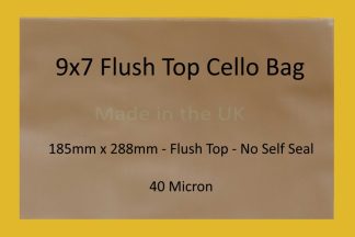 9" X 7" Flush Top Cello Bags