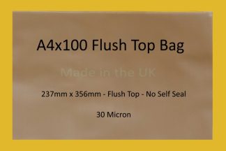 A4x100 Flush Top Cello Bags